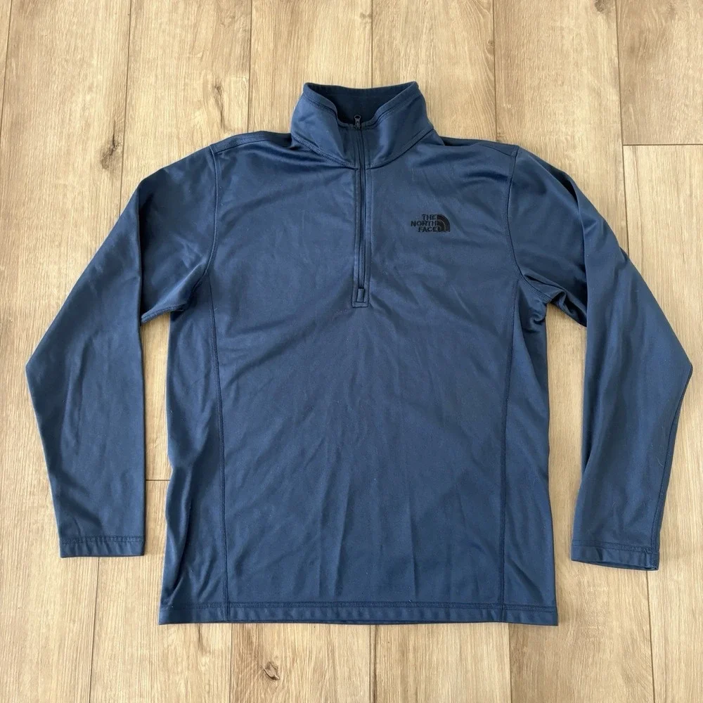 The North Face Blue Fleece 1/4 Zip Mock Neck Pullover Long Sleeve Size M